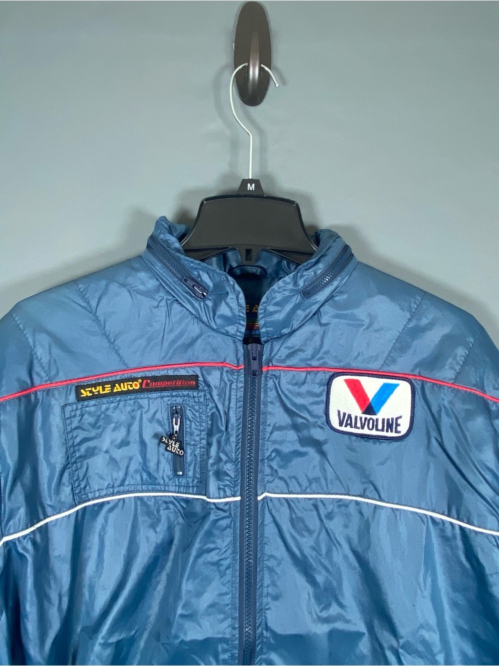 Vintage Style Auto Valvoline Racing Jacket Mens XL Blue Endurance Winner - Picture 9 of 13